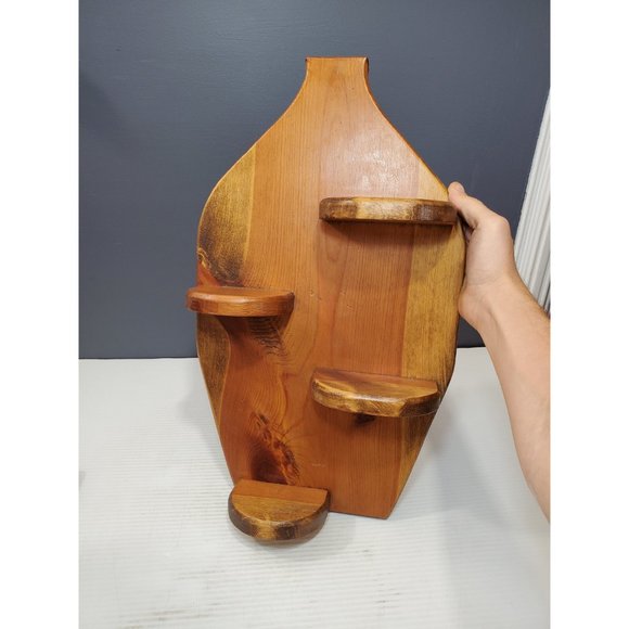 Vintage wooden Shelf, 4 Tiers Wall hanging, Handmade Home decor, Curio Display, - Picture 10 of 10